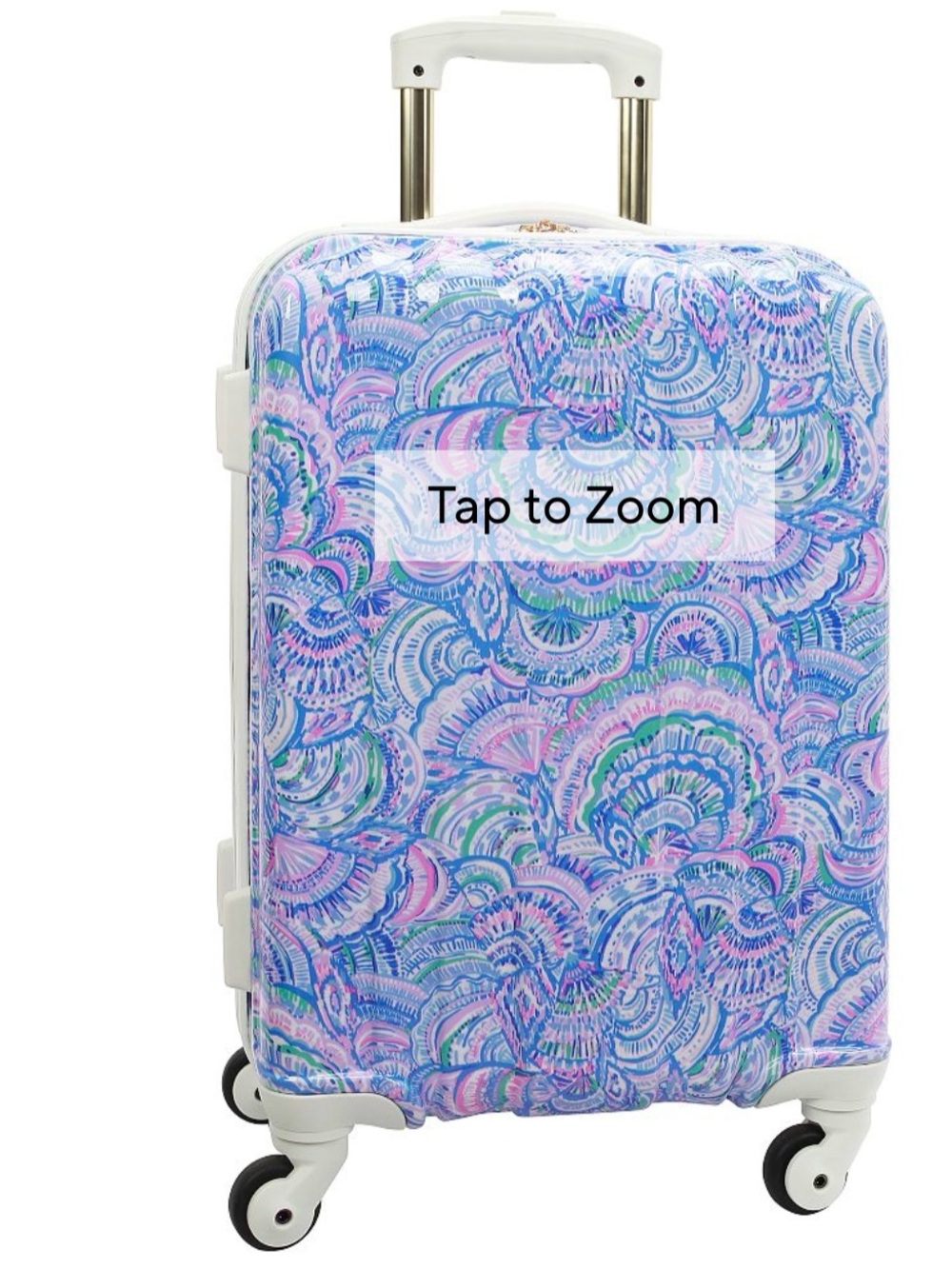 Lilly Pulitzer ‘Happy as a Clam’ Hard-Shell Spinner Carry-On Luggage in Pastel - Picture 2 of 8